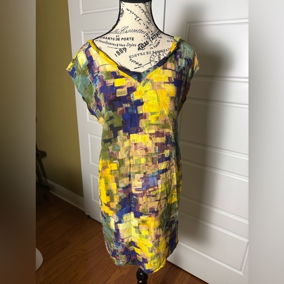 Anthropologie Maeve abstract painterly silk dress - Picture 5 of 7